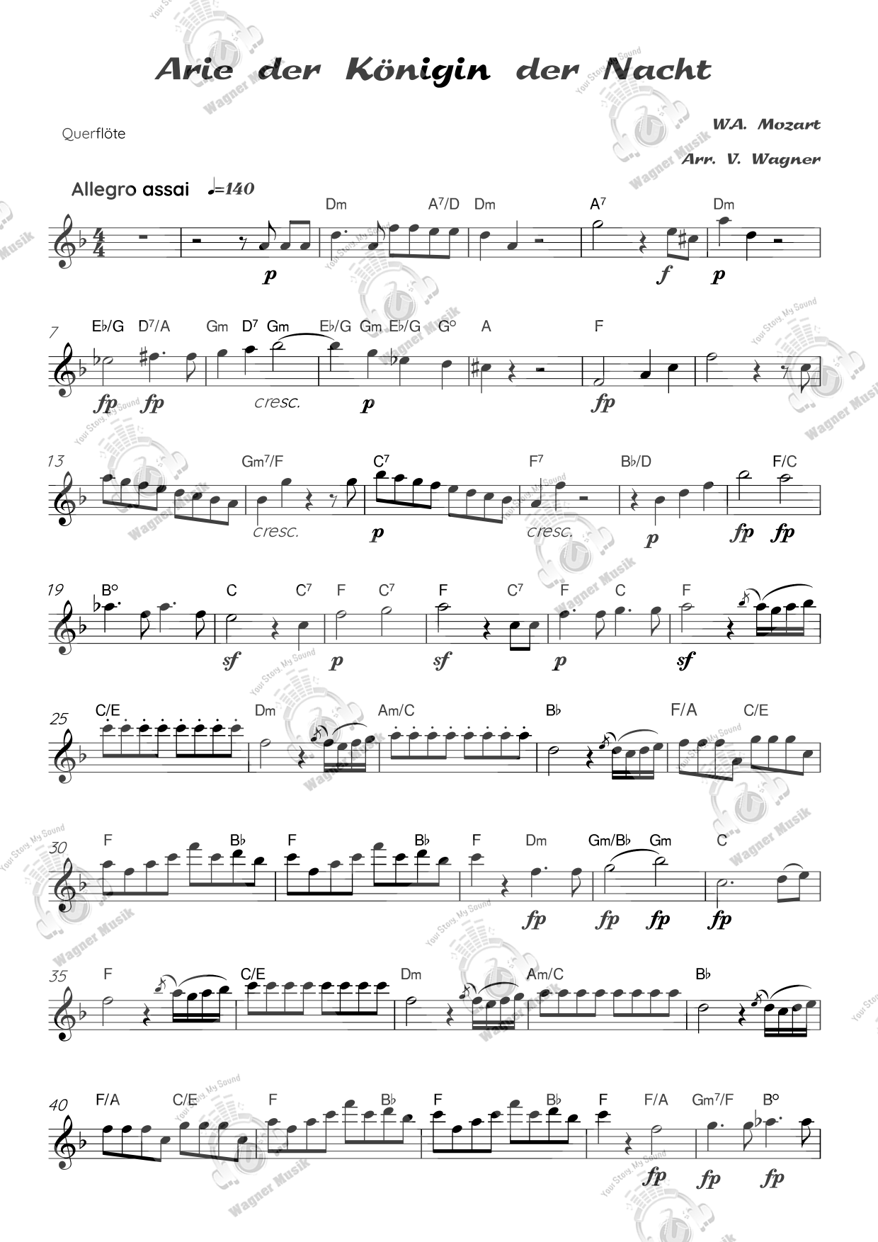 Noten - Arie der Königin der Nacht
