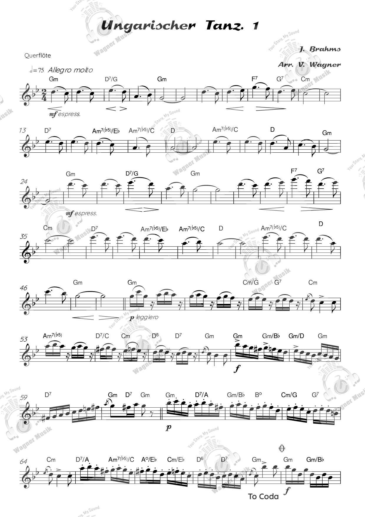 Noten - Ungarischer Tanz Nr. 1