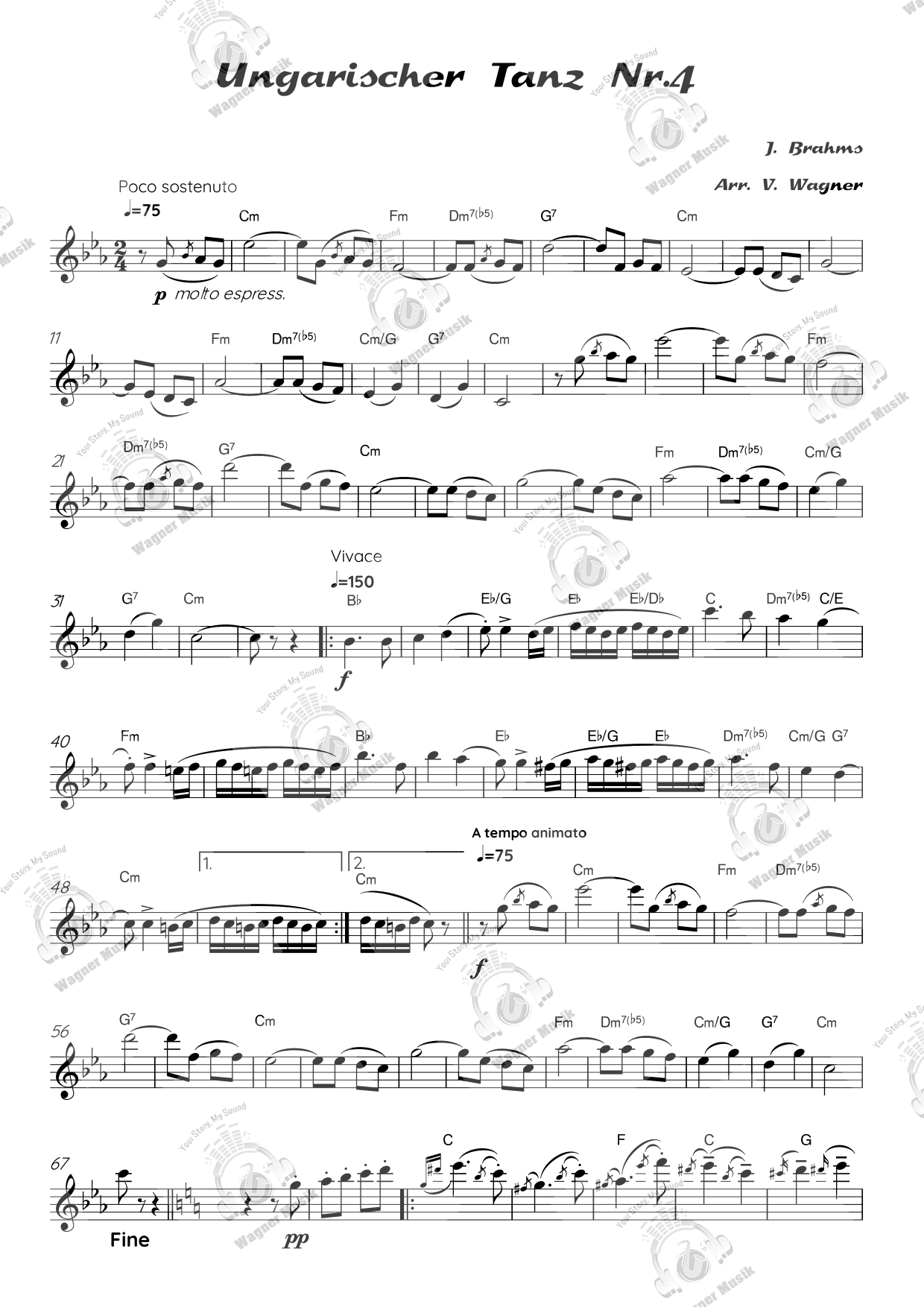 Noten - Ungarischer Tanz Nr. 4