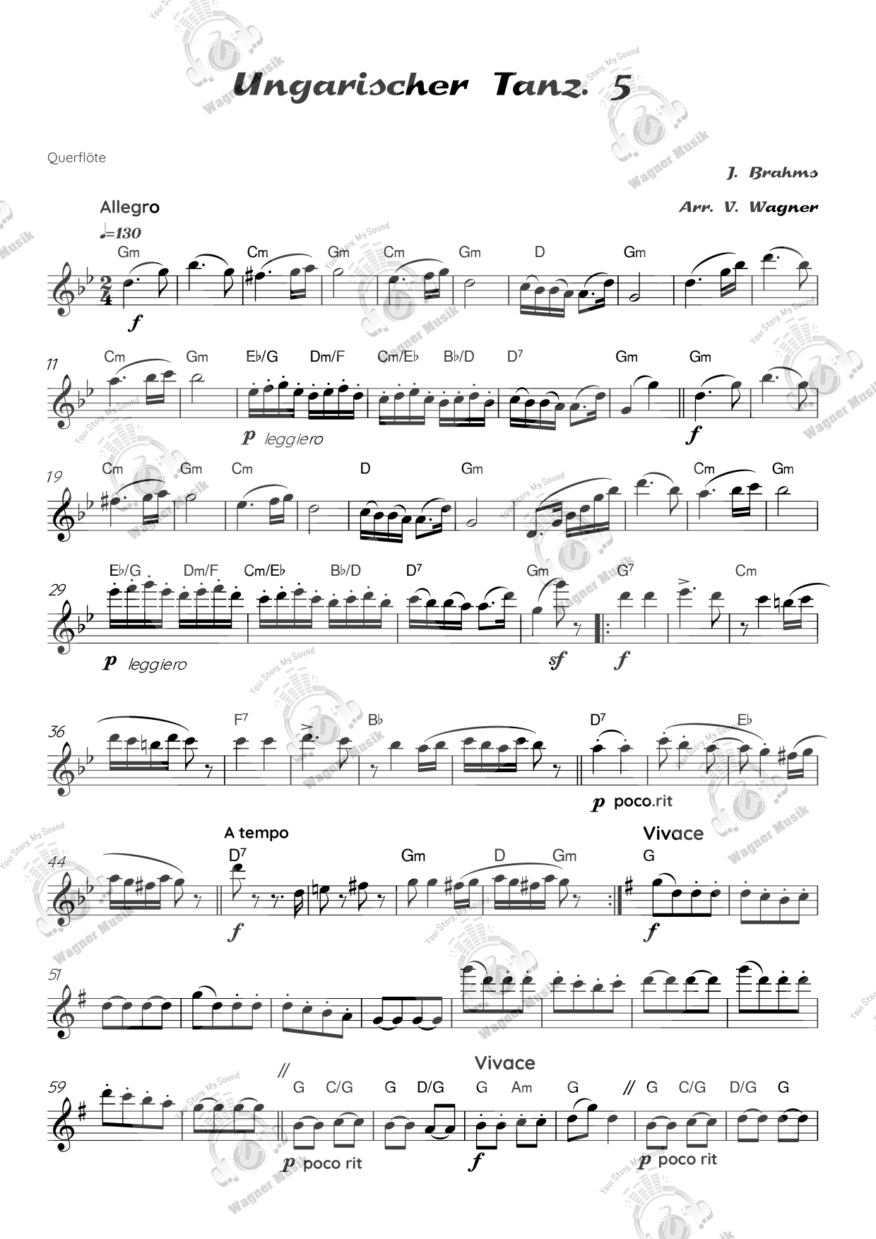 Noten - Ungarischer Tanz Nr. 5